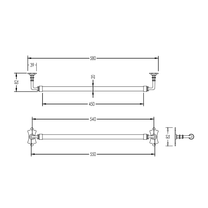 Devon&Devon Mayfair Полотенцедержатель 45 см, никель блестящий DD102NK