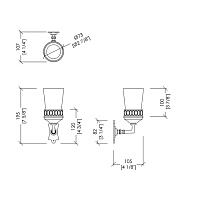 Devon&Devon Mayfair Стакан для зубных щеток подвесной, стеклянный прозрачный, цвет: золото DD113IN