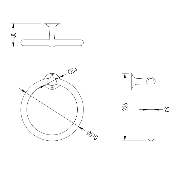 Devon&Devon New York Полотенцедержатель-кольцо, никель блестящий NY107NKS