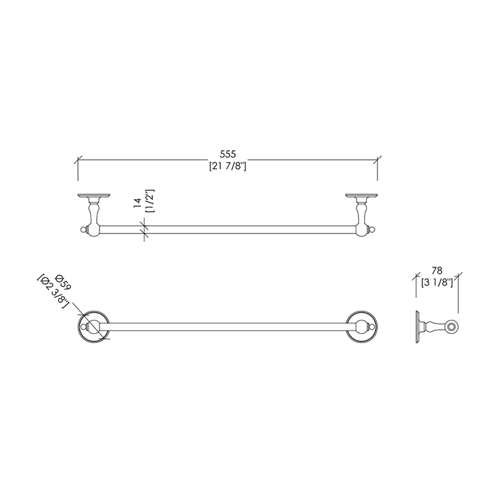 Devon&Devon Old Navy Полотенцедержатель 55.5 см, золото MIL606OT