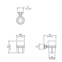 Devon&Devon Old Navy Стакан для зубных щеток подвесной, керамический, цвет: хром MIL609CR