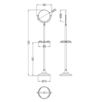 Devon&Devon Single Полочка с зеркалом на подставке, светлое золото SL10OT