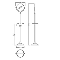 Devon&Devon Single Полочка с зеркалом на подставке, хром SL10CR