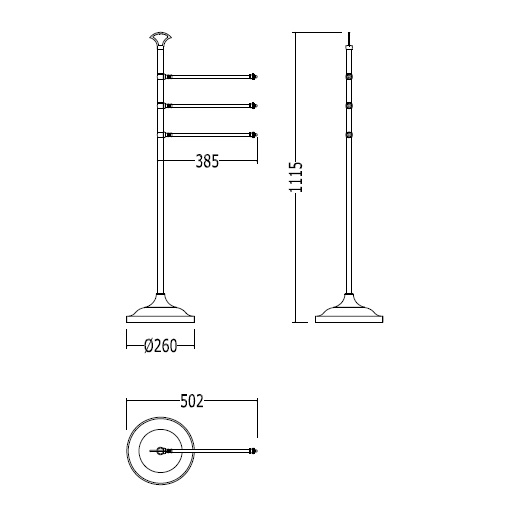 Devon&Devon Single Полотенцедержатель на подставке, золото SL13OT