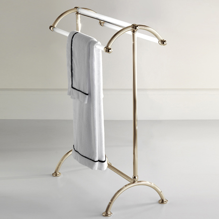 Devon&Devon Single Полотенцедержатель тройной напольный, светлое золото DEIMPERIAL