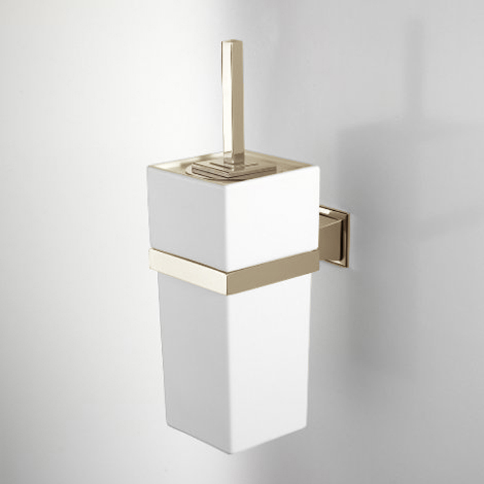 Devon&Devon Time Ершик для унитаза подвесной с керамической колбой, цвет: золото TM320OT