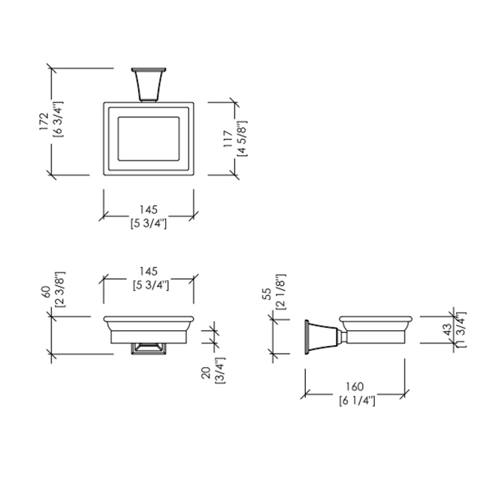 Devon&Devon Time Мыльница с керамической чашей, подвесная, цвет: хром TM301CR