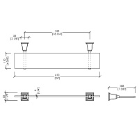Devon&Devon Time Полочка стеклянная, золото TM310OT