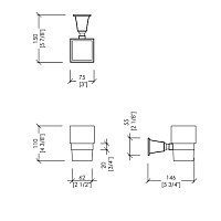 Devon&Devon Time Стакан для зубных щеток подвесной, керамический, цвет: золото TM303OT
