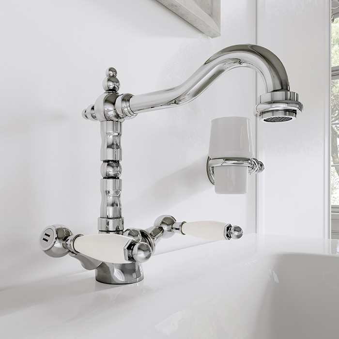 Webert Dorian Смеситель для раковины, цвет: хром/белый DO700302015