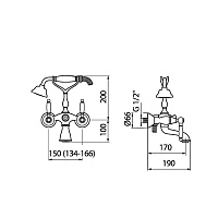 Webert Dorian Смеситель для ванны, цвет: золото/белый DO720201010