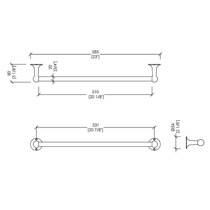Devon&Devon New York Полотенцедержатель 58.5 см, золото NY108OT