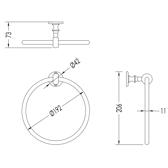 Devon&Devon First Class Полотенцедержатель кольцо, хром DD33320CR