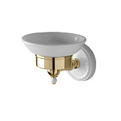 Devon&Devon Dorothy Мыльница (керамика белая) настенная, держатель цвет золото белый DOR401OT