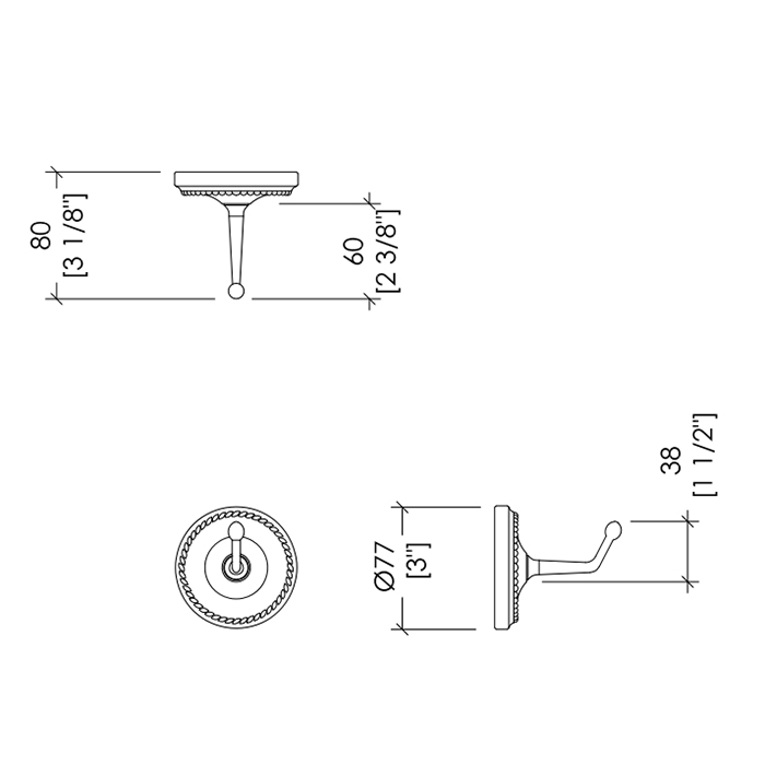 Devon&Devon Antique Georgian Крючок для халатов, цвет хром 1ADY85CR