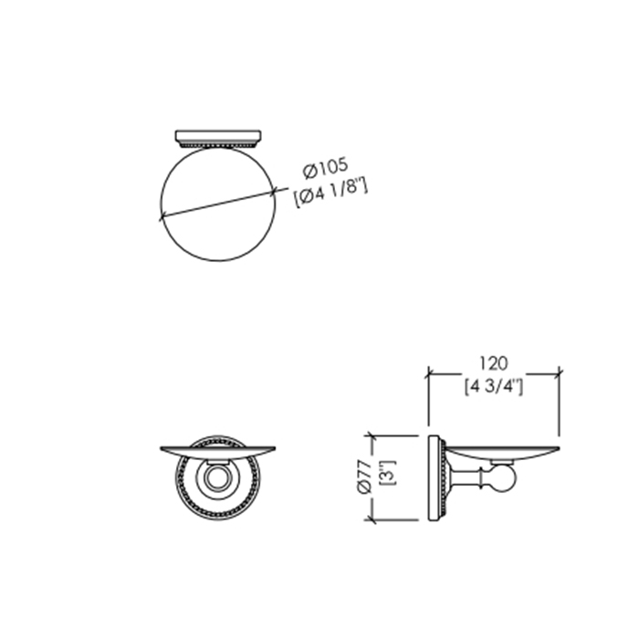 Devon&Devon Antique Georgian Мыльница с латунной чашей, подвесная, цвет: хром 1ADY82CR