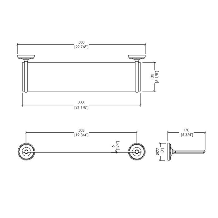 Devon&Devon Antique Georgian Полочка стеклянная, цвет золото 1ADY87