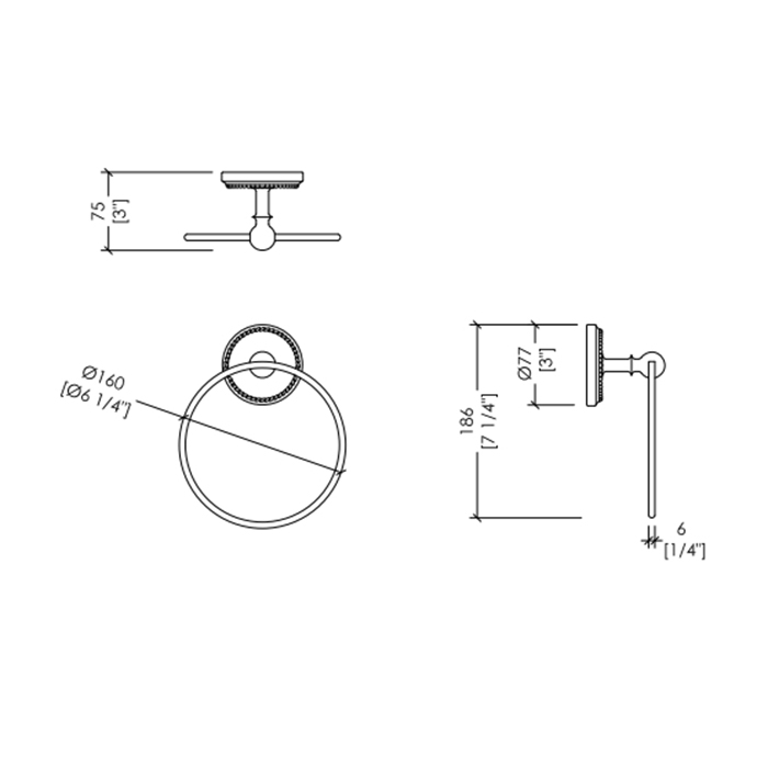 Devon&Devon Antique Georgian Полотенцедержатель кольцо, цвет хром 1ADY80CR