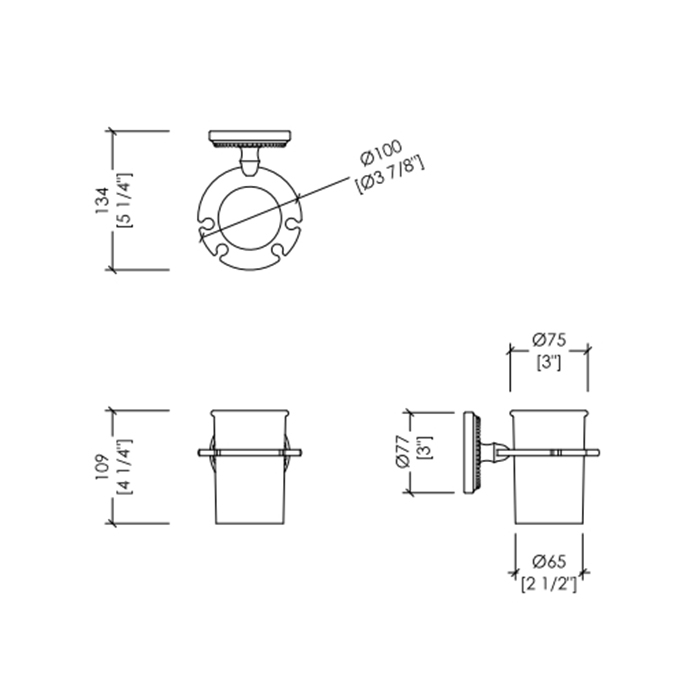 Devon&Devon Antique Georgian Стакан подвесной, цвет светлое золото 1ADY81