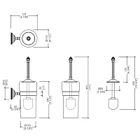 Devon&Devon Black Diamond Ершик для унитаза подвесной с керамической колбой, цвет: бронза BLKD520BRNE