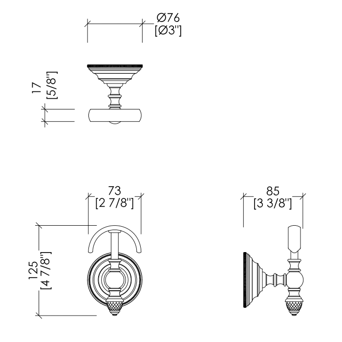 Devon&Devon Black Diamond Крючок вешалка, цвет крючка бронза BLKD522BR