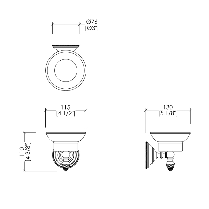 Devon&Devon Black Diamond Мыльница подвесная (черная керамика), цвет бронза BLKD501BRNE
