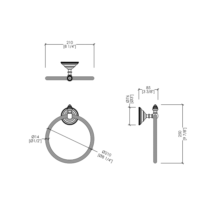 Devon&Devon Black Diamond Полотенцедержатель - кольцо, цвет никель блестящий BLKD507NK