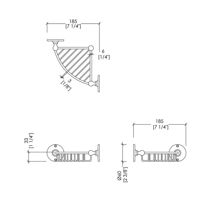 Devon&Devon Cavendish Мыльница угловая для душа, цвет хром WM14CR