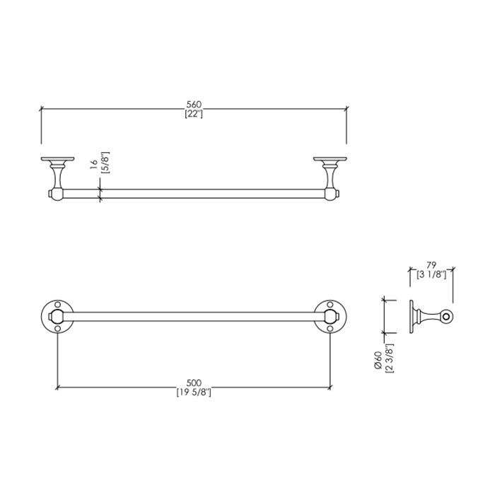 Devon&Devon Cavendish Полотенцедержатель 53 см, цвет хром WM08CR