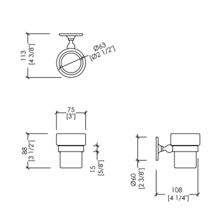 Devon&Devon Cavendish Стакан подвесной, цвет золото WM03