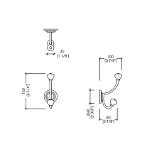 Devon&Devon Chelsea Крючок двойной, цвет золото DD212IN