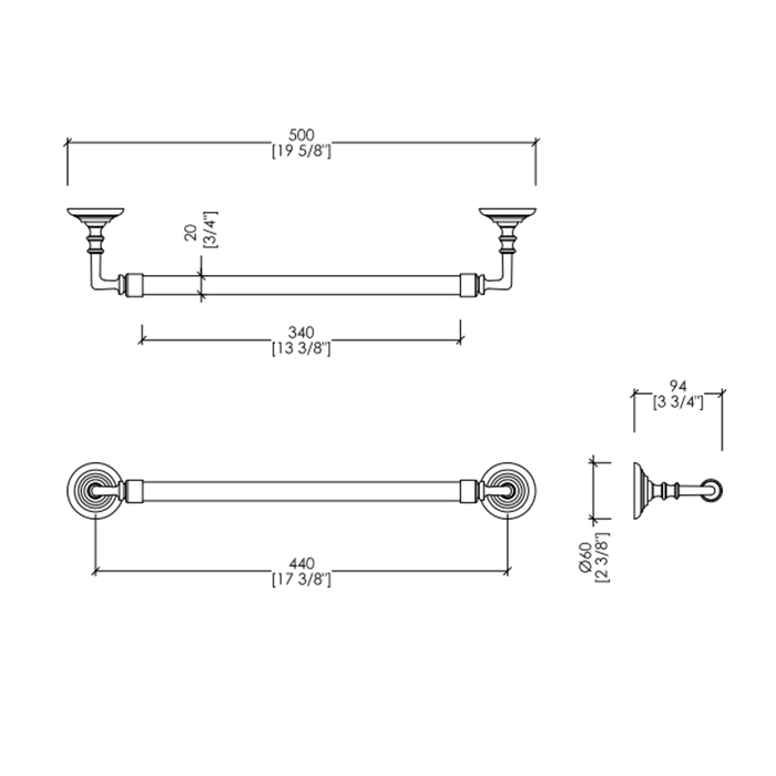 Devon&Devon Chelsea Полотенцедержатель 51 см, цвет хром DD202CR