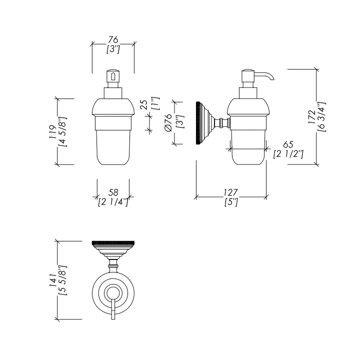 Devon&Devon Diamond Дозатор для жидкого мыла, подвесной, керамическая колба, цвет: хром WHD530CRBI
