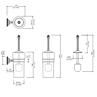 Devon&Devon Diamond Ершик для унитаза подвесной с керамической колбой, цвет: бронза WHD520BRBI