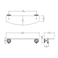 Devon&Devon Diamond Полка стеклянная 60 см, цвет держателей хром WHD510CR