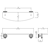 Devon&Devon Diamond Полка стеклянная 60 см, цвет держателей бронза WHD510BR