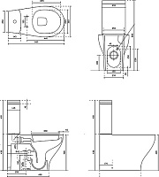Galassia Eden Чаша для унитаза моноблок 36х66 см, воронка-водоворот, цвет: белый глянцевый 7217