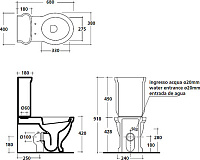 Galassia Ethos Чаша для унитаза моноблок 38х68 см, воронка-водоворот, цвет: белый глянцевый 8441