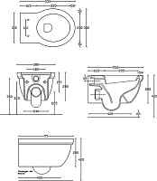 Galassia Ethos Чаша подвесного унитаза 38х55 см, воронка-водоворот, цвет: черный матовый 8439NE