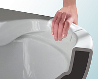 Galassia Dream Чаша подвесного унитаза 36х56 см, безободковый, каскадный смыв, цвет: белый глянцевый 7317