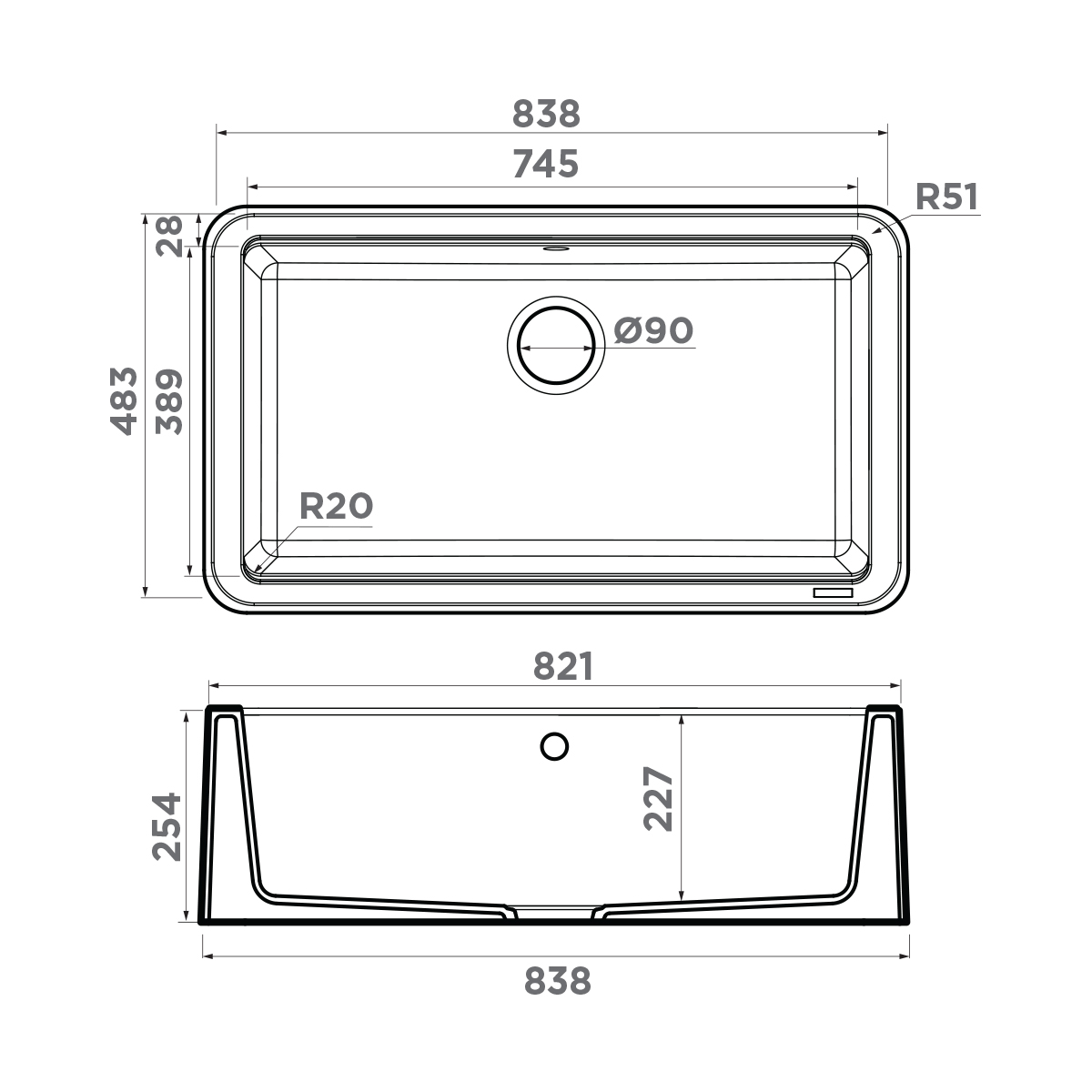 Omoikiri Tarento 83-BL Кухонная мойка Tetogranit 83,8x48,3 см, цвет: черный 4993178