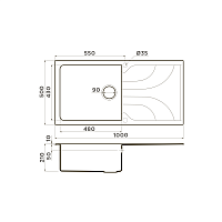 Omoikiri Yasugata 100-EV Кухонная мойка Tetogranit 100x50 см, цвет: эверест 4993850