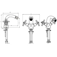 Boheme Satine Смеситель для биде, без донного клапана, цвет: gold 296-ST