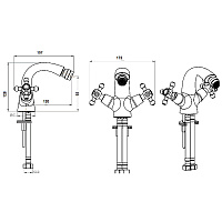 Boheme Tradizionale Oro Смеситель для биде, без донного клапана, цвет: gold 296
