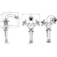 Boheme Imperiale Presente Смеситель для биде, без донного клапана, цвет: gold 336
