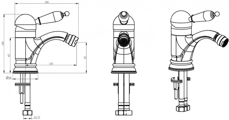 Boheme Tradizionale Oro Смеситель для биде, без донного клапана, цвет: gold 286