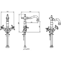 Boheme Satine Смеситель для раковины без дк, длина излива 15 см, цвет: gold 292-ST
