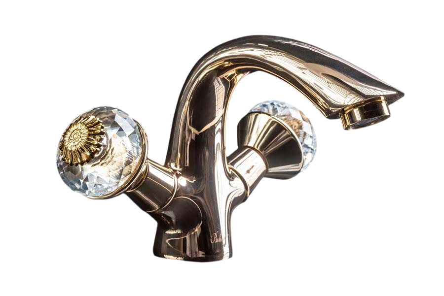 Boheme Flora Смеситель для раковины без донного клапана, длина излива 11,6 см, цвет: gold 291-FL