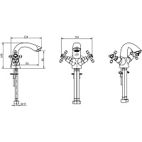 Boheme Satine Смеситель для раковины без донного клапана, длина излива 11,6 см, цвет: gold 291-ST