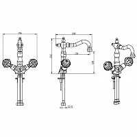 Boheme Imperiale Presente Смеситель для раковины без донного клап., длина излива 12,8 см, цвет: gold 332